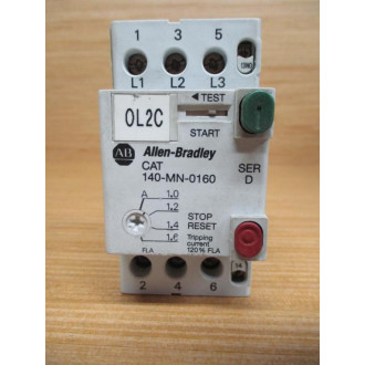 Allen Bradley 140-MN-0160 Manual Motor Starter 140MN0160 Ser.D W140-A10 - Used