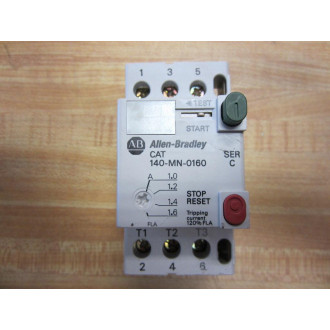 Allen Bradley 140-MN-0160 Manual Motor Starter 140MN0160 Ser C,Chipped - Used