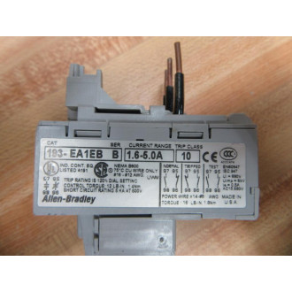 Allen Bradley 193-EA1EB Overload Relay 193EA1EB Ser.B 1.6-5.0A Chipped - Used