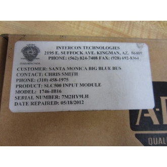 Allen Bradley 1746-IB16 Input  Module 1746IB16 Ser.C - Refurbished