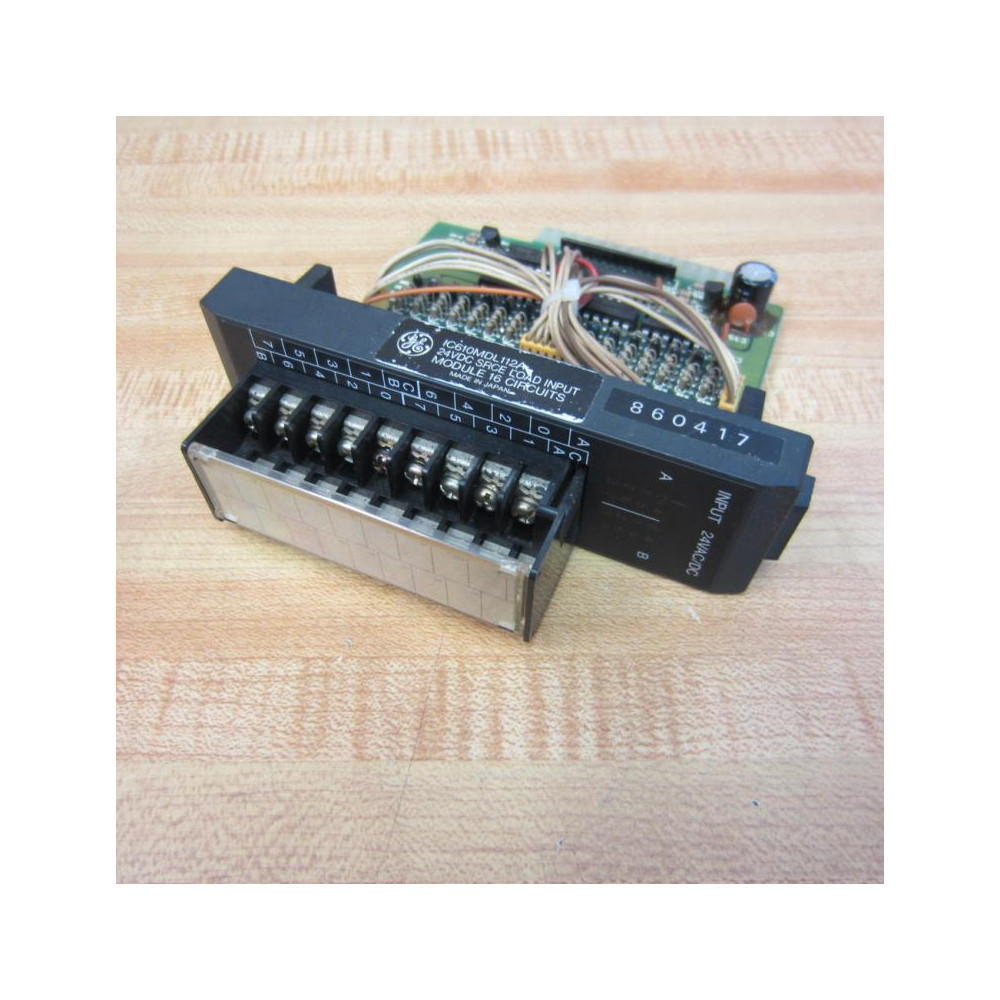 General Electric IC610MDL112A Input Module wTerminal Guard - Used