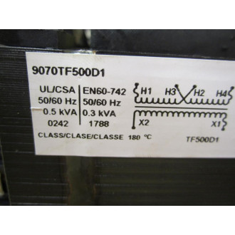 Square D 9070TF500D1 Transformer With Fuse Block - Used