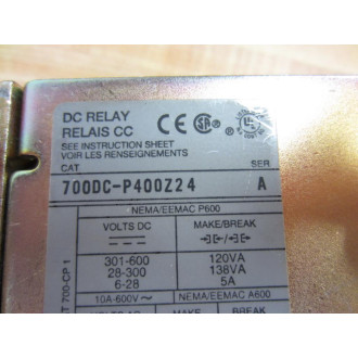 Allen Bradley 700DC-P400Z24 Relay 700DCP400Z24 Series A - Used