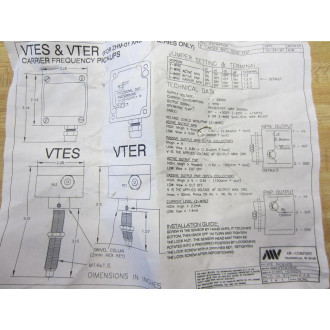 Kuppers VTER Amplifier And Carrier Frequency Pick Up wData Sheet - New No Box
