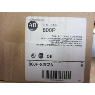 Allen Bradley 800P-S2C2A Palm Push Button 800PS2C2A Series E