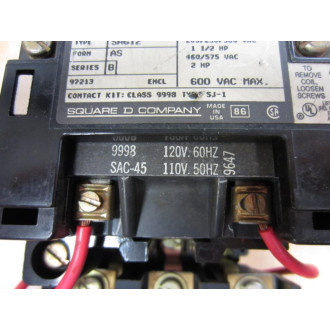 Square D 8536-SAG12 Starter 8536SAG12 Series B With Wires - Used