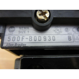Allen Bradley 500F-BOD-930 Contactor 500F-B0D-930 Series B Size 1 - Used
