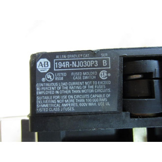 Allen Bradley 194R-NJ030P3 IEC Disconnect 194RNJ030P3 Series B - Used