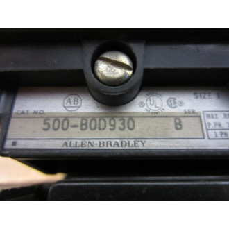 Allen Bradley 500F-BOD-930 Contactor 500F-B0D-930 No Contacts - Used