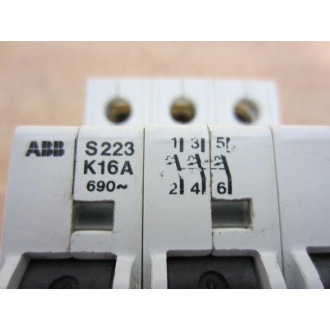 ABB S223-K16A 16A Circuit Breaker S223K16A - Used