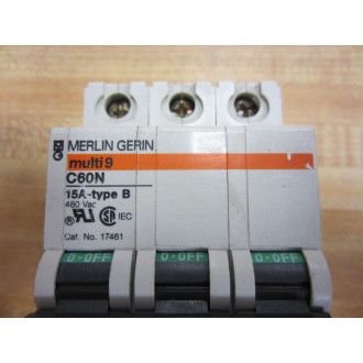 Merlin Gerin 17461 Square D Breaker 15A MG17461 Schneider - Used