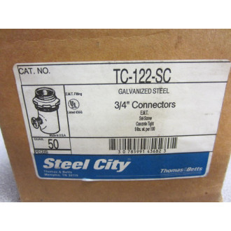 Steel City TC-122-SC 34" Connector TC122SC (Pack of 50) - New No Box