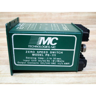 MC Technologies PS-111 Zero Speed Switch PS111 Green Chipped Terminal Strips - Used