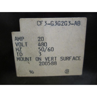 Heinemann CF3-G3G2G3-AB Circuit Breaker CF3G3G2G3AB 20 AMP - Used