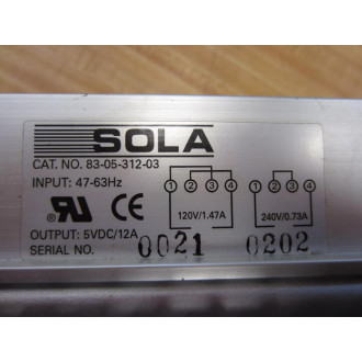 Sola 83-05-312-03 Power Supply  830531203 - Used