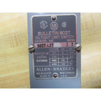 Allen Bradley 802T-L2T 802TL2T Limit Switch Head Z-24753 Series 2 - New No Box