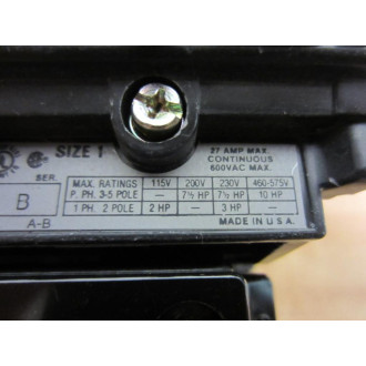 Allen Bradley 500-BOH92 500BOH92 AC Contactor 500-B0H92 Series B