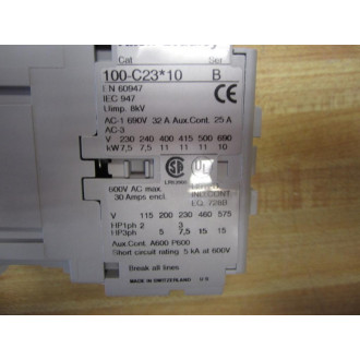 Allen Bradley 109-C23KHXXX Starter And Enclosure 109C23KHXXX Series A