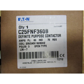 Eaton C25FNF360 Cutler Hammer Contactor 60A C25FNF360B