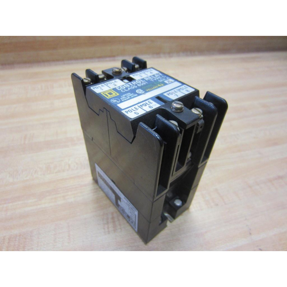 Square D 8501-LO-80 Relay 8501-L0-80 (6) N.O. 110120V - Used