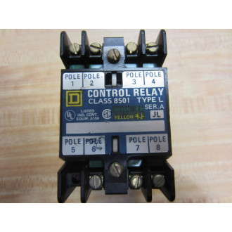 Square D 8501-LO-80 Relay 8501-L0-80 (6) N.O. 110120V - Used