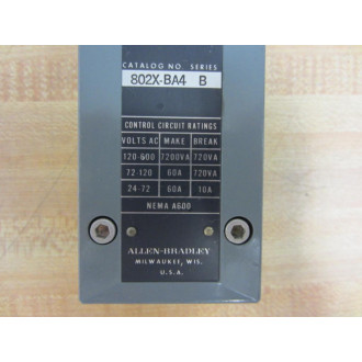 Allen Bradley 802X-BA4 Limit Switch 802XBA4 - New No Box