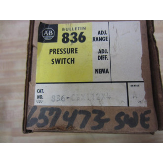 Allen Bradley 836-C5X112X4 Pressure Switch 836C5X112X4 Series A