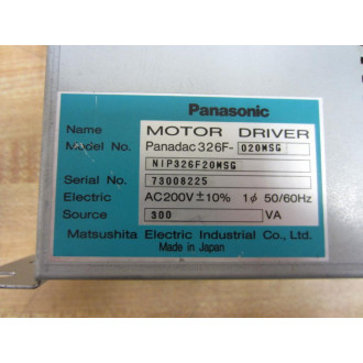 Panasonic 326F-020MSG Motor Driver 326F020MSG 73008225 - Used