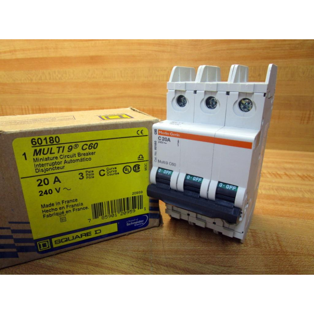 Square D 60180 Merlin Gerin Breaker 20A MG60180 Schneider
