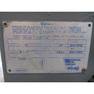 American Fan RB-305-18.5 RB Blower RB305185 Baldor EM4106T - Refurbished