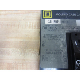 Square D FAL34015 Circuit Breaker 15 Amp FAL30415 - Used