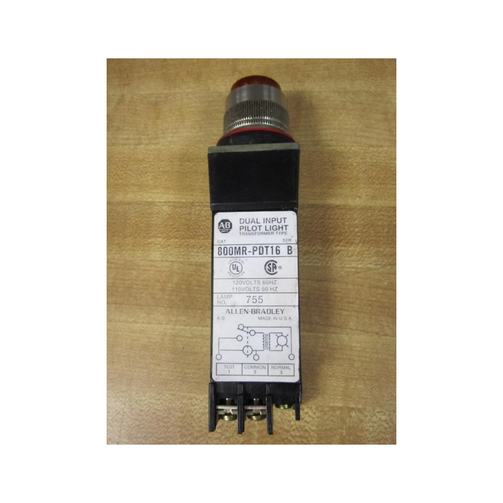 Allen Bradley 800MR-PDT16 Pilot Light Amber 800MR-PDT16A - Used