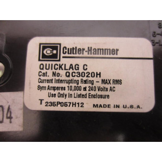 Cutler Hammer QC3020H Eaton Circuit Breaker - New No Box