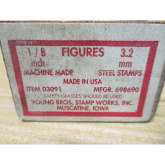 Young Bros. Stamp Works 03091 Figure Stamp Set 0-9 18"