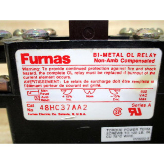 Furnas 48HC37AA2 Overload Relay 1 Pole (Pack of 3) - Used