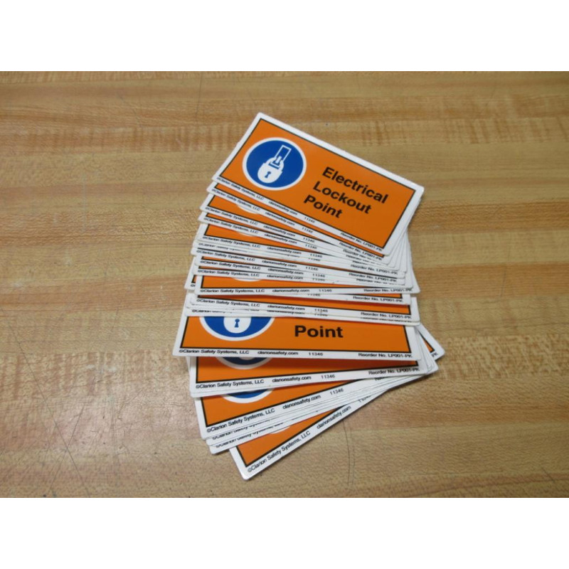 Clarion LP001-PK Electrical Lockout Point Label (Pack of 25) - New No Box