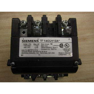 Siemens 14CU+12A Non-Reversing Motor Starter 14CU12A - New No Box