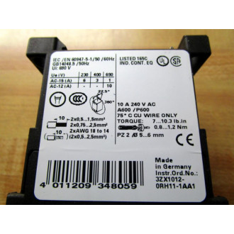 Siemens 3RH1122-1AK60 Relay 3RH11221AK60 G140404*E05 - Used