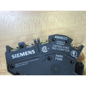 Siemens 49AB22 Auxiliary Contact Series A - New No Box