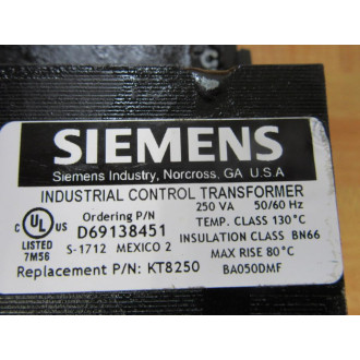 Siemens KT8250 Transformer Small Crack - New No Box