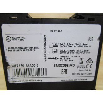 Siemens 3UF7150-1AA00-0 Decoupling Module WO Terminals - Used