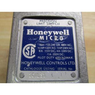 Honeywell 201LS1 Limit Switch 12 HP-120VAC, 1HP-240 VAC - Used