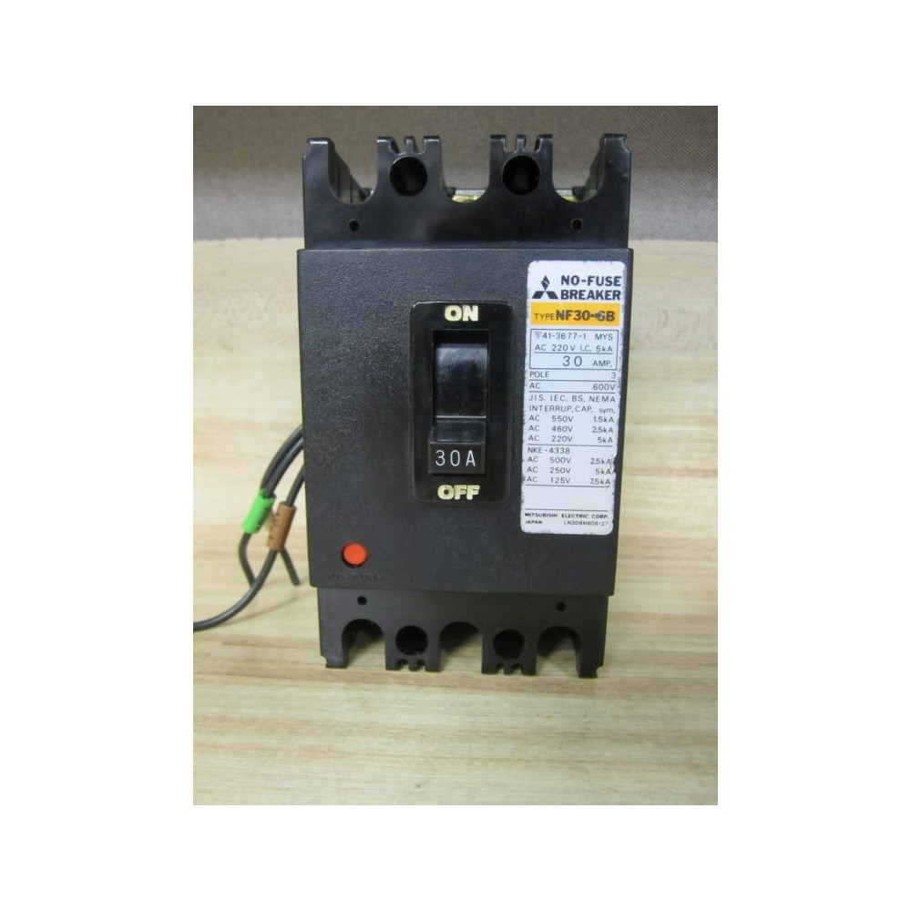 Mitsubishi NF 30-SB Circuit Breaker NF30SB 30A With Wires - Used