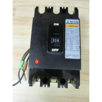 Mitsubishi NF 30-SB Circuit Breaker NF30SB 30A With Wires - Used