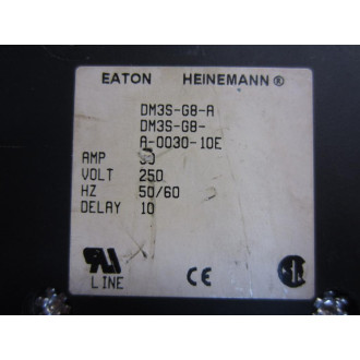 Heinemann DM3S-G8-A-0030-10E Eaton Circuit Breaker 30A 3P DM3S-G8-A - Used