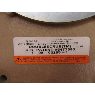 Clarke 7-08-03265-1 Double Scrubber 708032651 16"