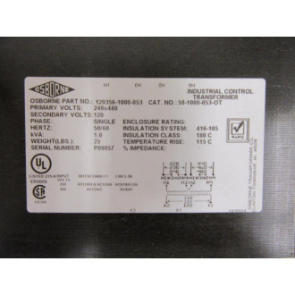 Osborne 120356-1000-053 Control Transformer 50-1000-053-OT - New No Box