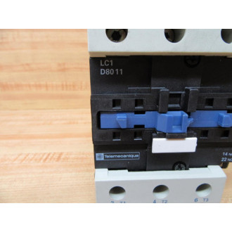 Telemecanique LC1-D8011 Contactor LC1D8011 W Coil LX1 D6 M7 wo Face Plate - Used