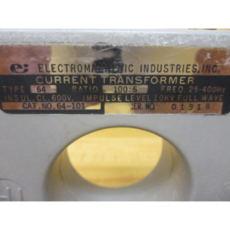Electromagnetic Industries 64-101 Current Transformer 64101 - New No Box