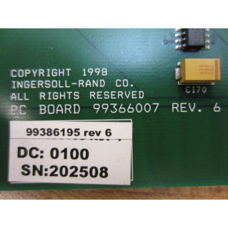 Ingersoll Rand 99386195 IR Board 99366007 Rev.6 Broken Component - Parts Only